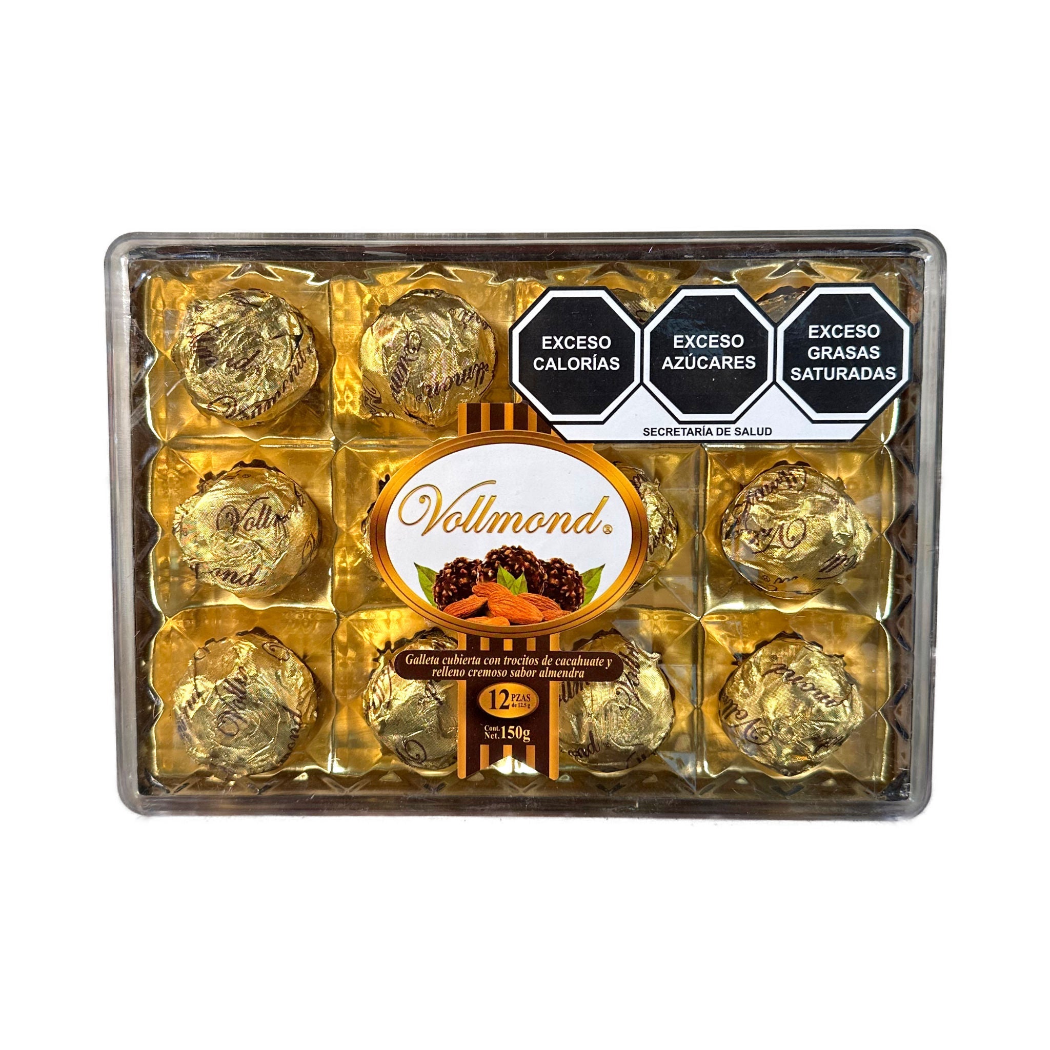 Chocolates Crujientes Trozos De Cacahuate Relleno Cacao - Vollmond - Caja 12 piezas