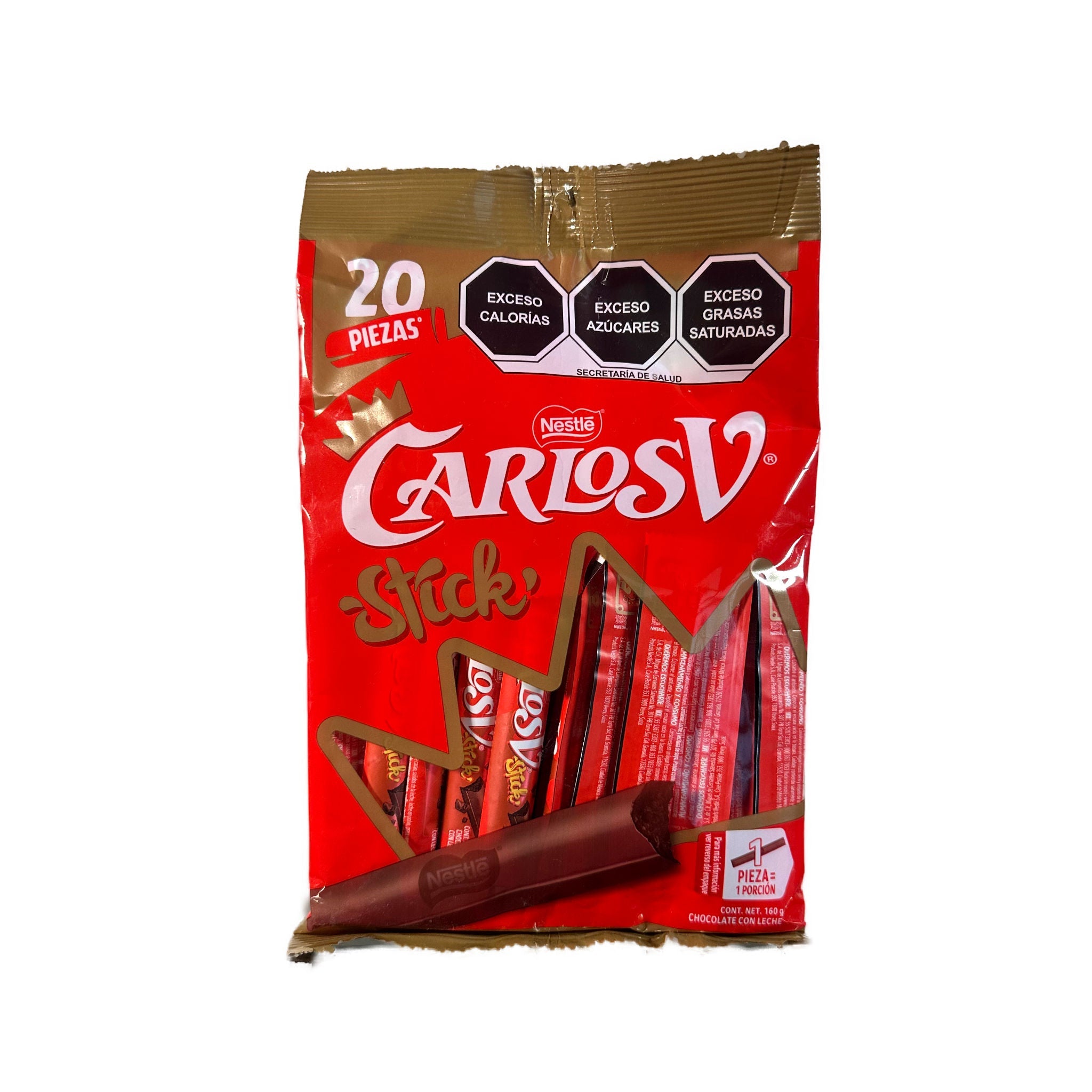 Chocolate Carlos V Stick - Nestlé - Caja de 20 piezas de 8g c/u