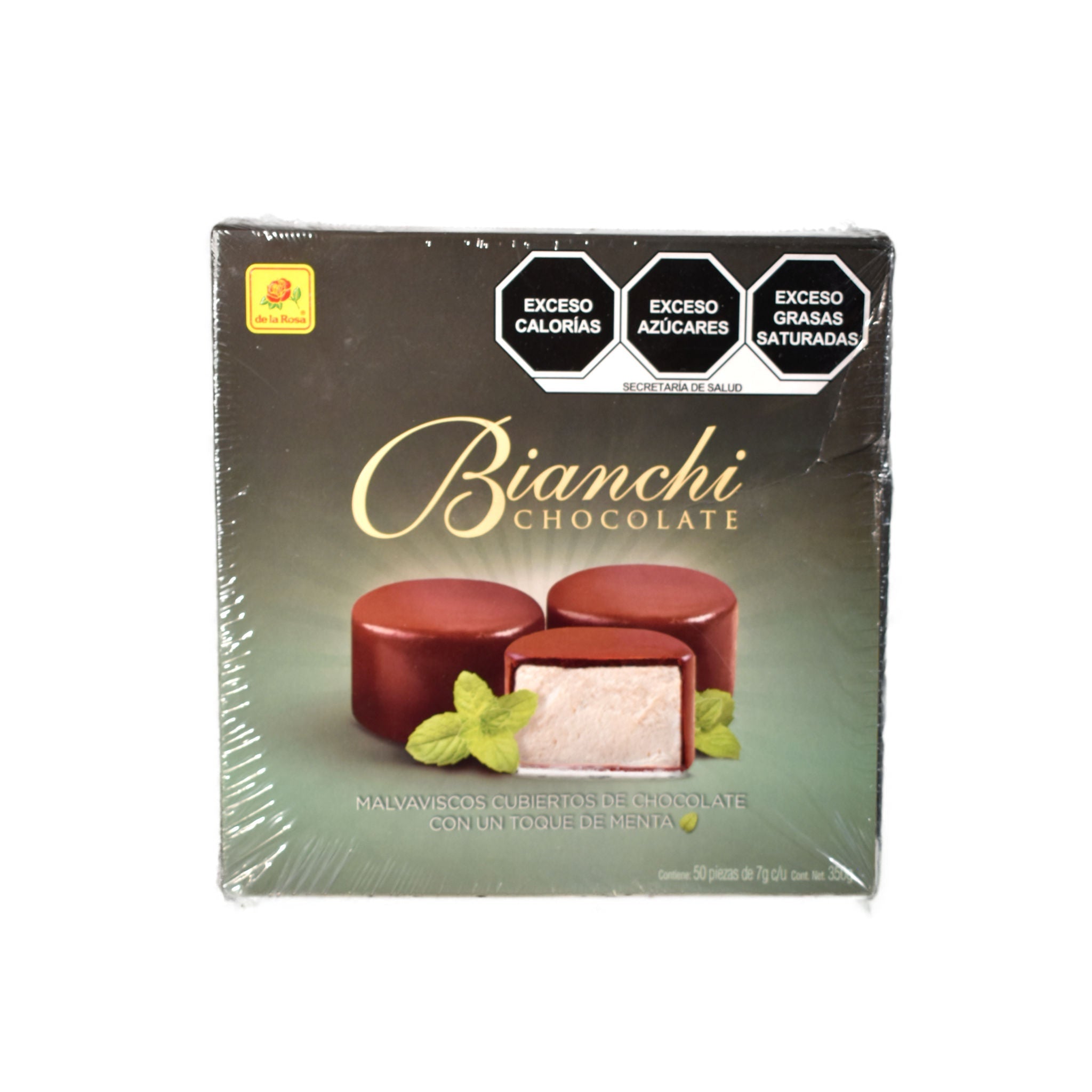 Chocolate Bianchi con Menta - De La Rosa - Caja de 50 piezas de 7g c/u