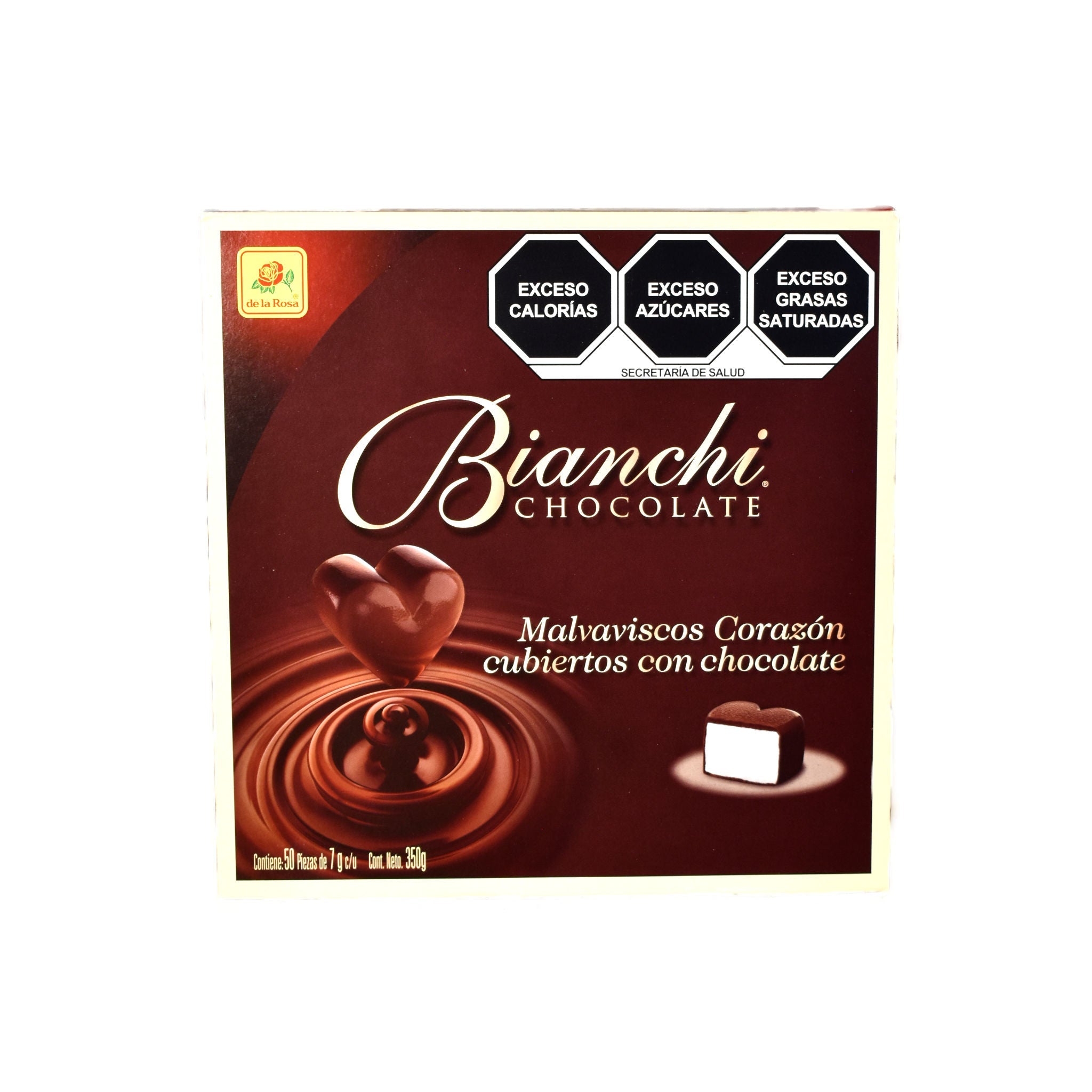 Chocolate Bianchi Corazón - De La Rosa - Caja de 50 piezas de 7g c/u