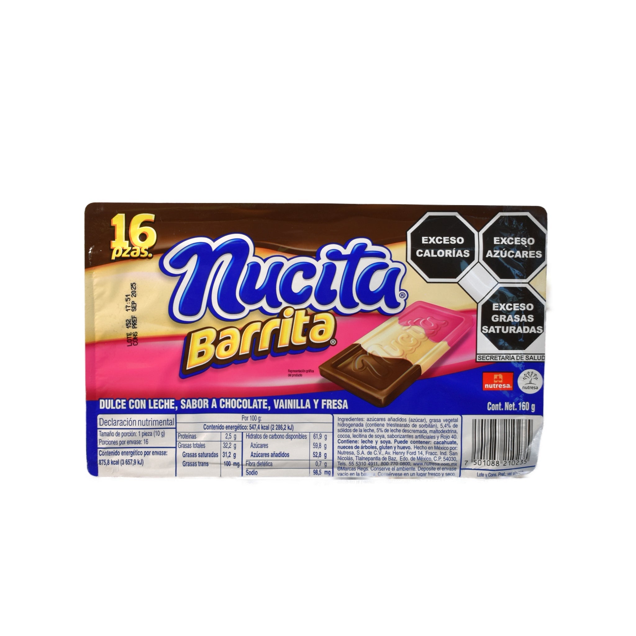 Nucita Barra Trisabor - Nutresa - Caja con 16 piezas
