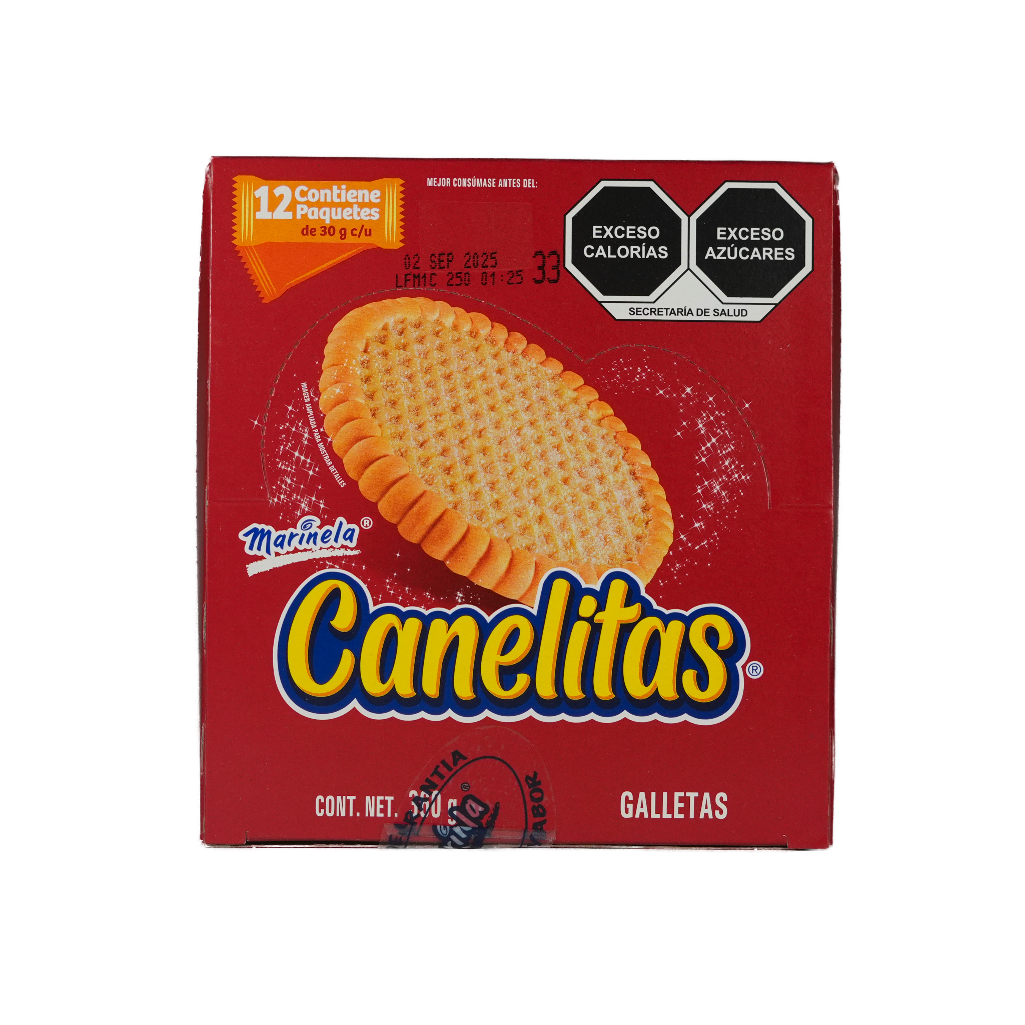 Galletas Canelitas Marinela - Caja de 12 paquetes de 30 g c/u