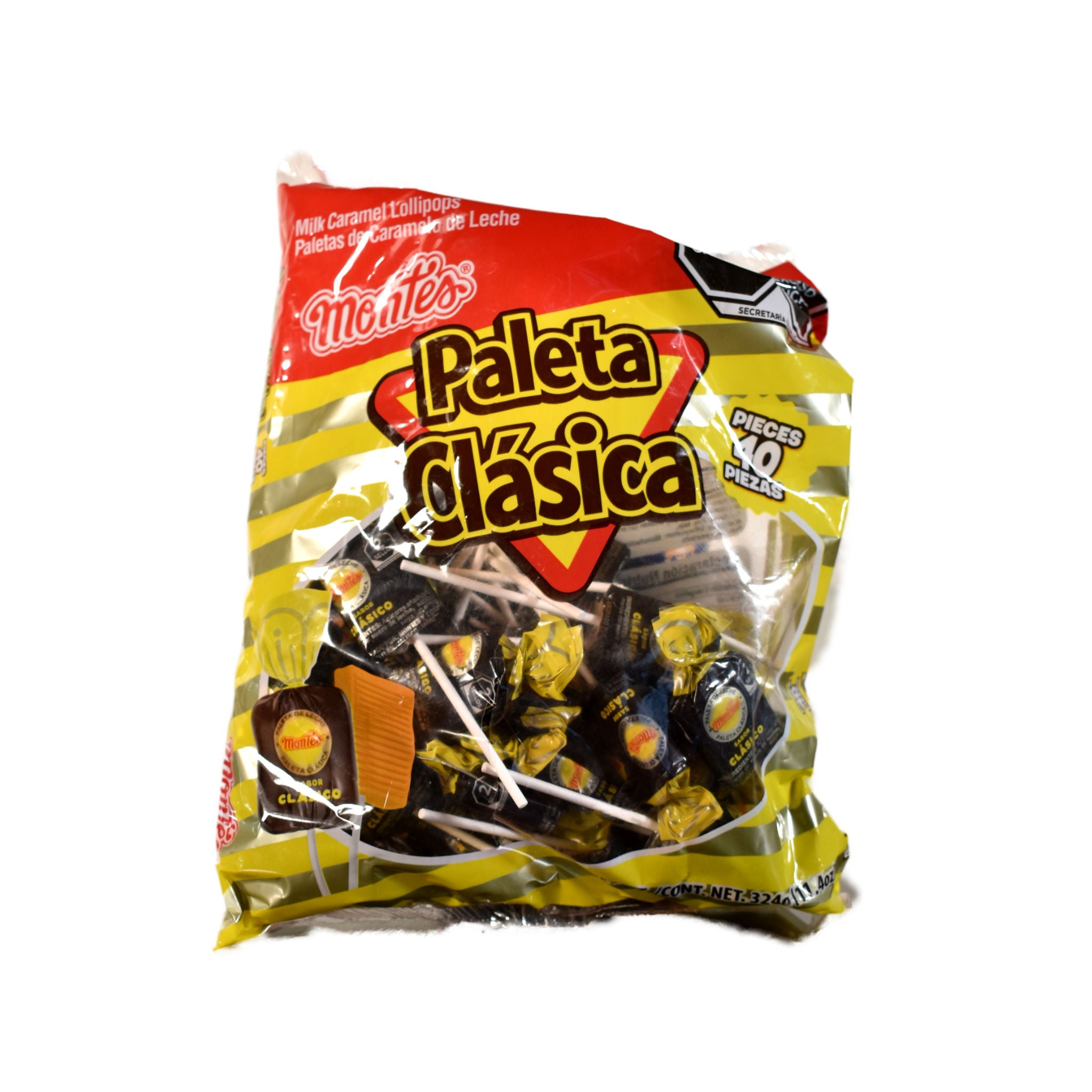 Paleta Clásica Montes Bolsa de 324g con 40 Piezas – Caramelo de Leche Tradicional con Sabor Inconfundible
