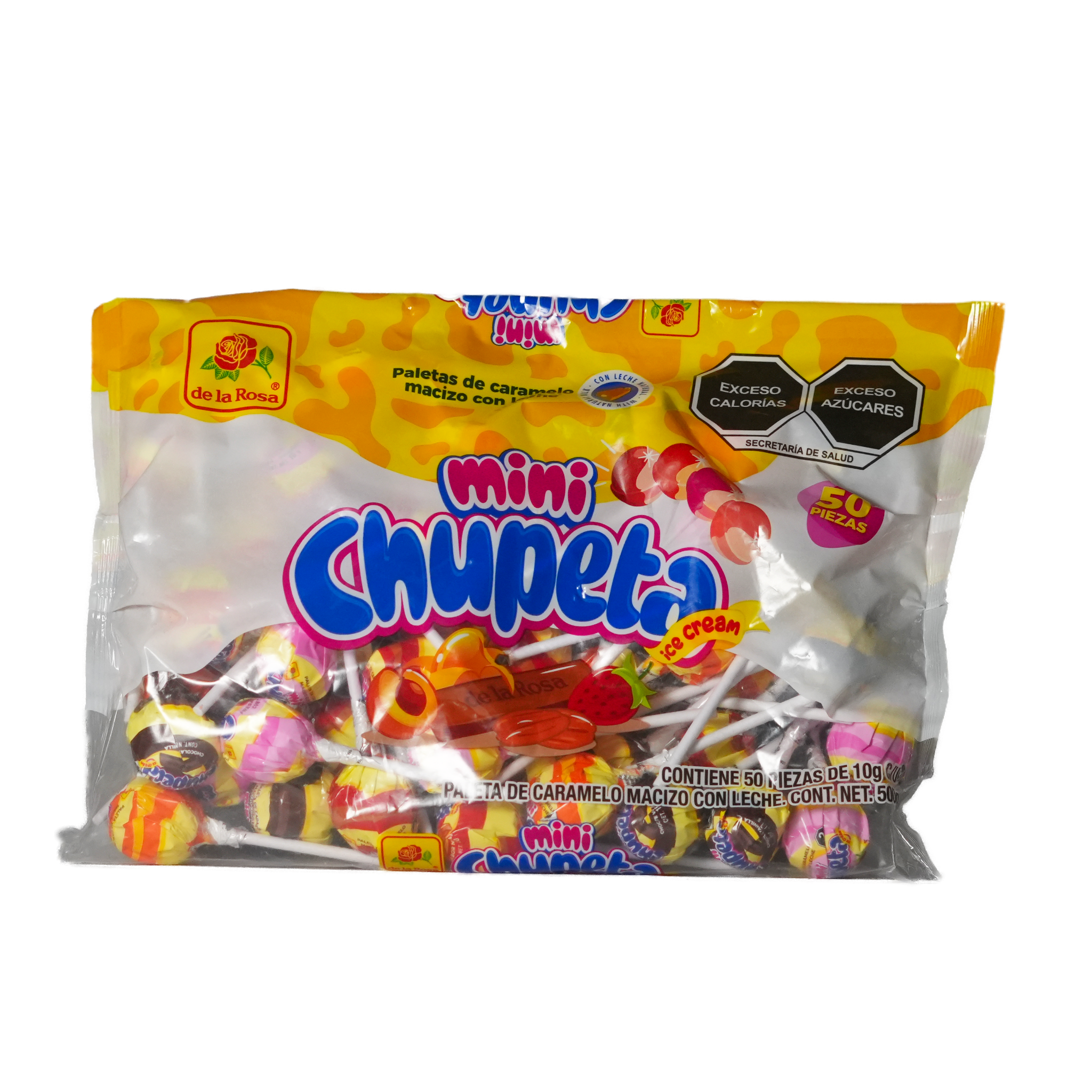 Paleta Mini Chupeta - De la Rosa - Bolsa de 50 piezas de 10g c/u