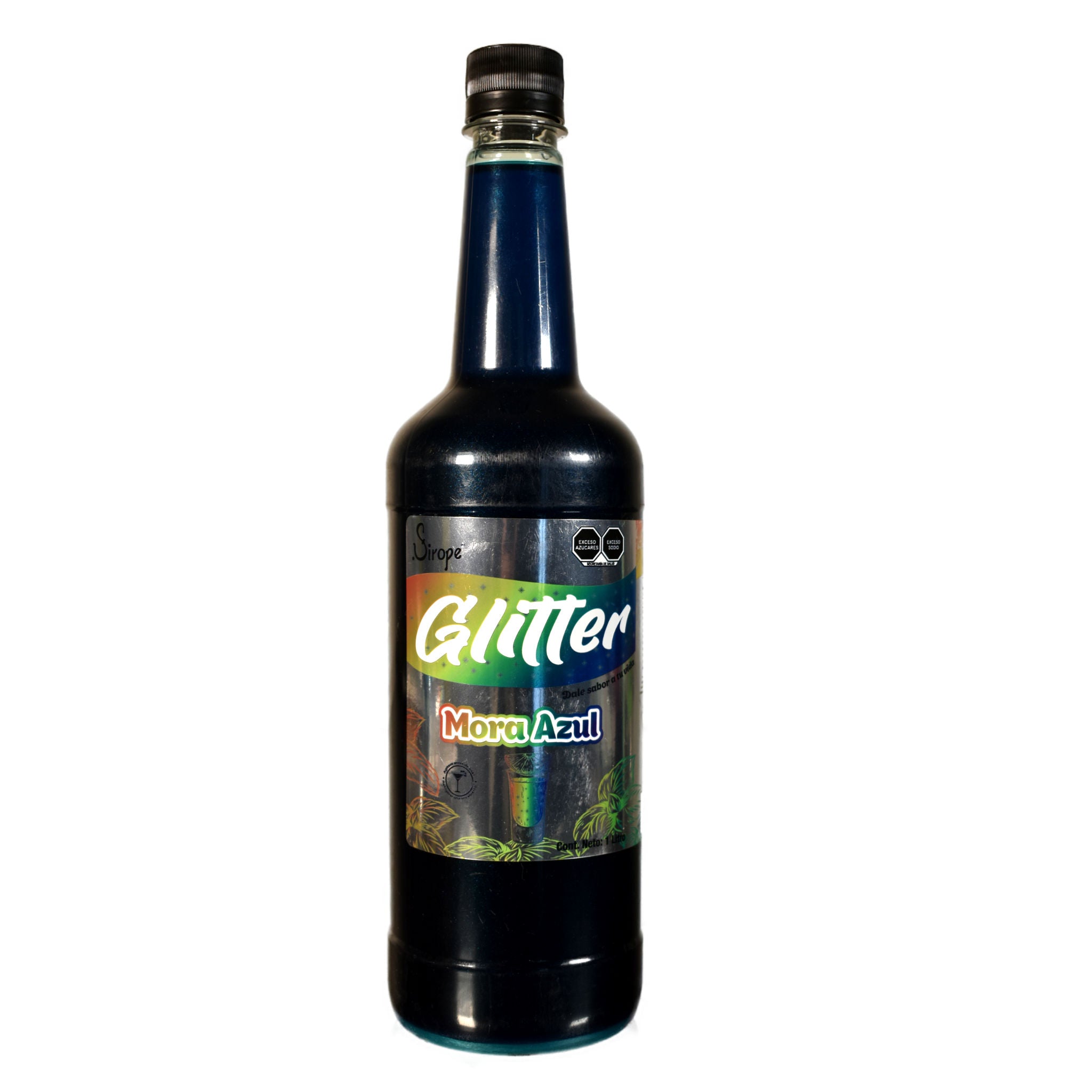 Sirope Glitter Mora Azul 1L – Jarabe de Color Impactante para Bebidas y Coctelería