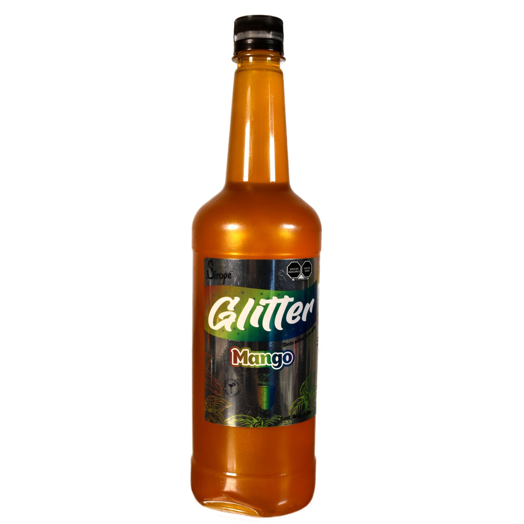 Sirope Glitter Mango 1L – Jarabe con Brillo para Coctelería y Bebidas Creativas