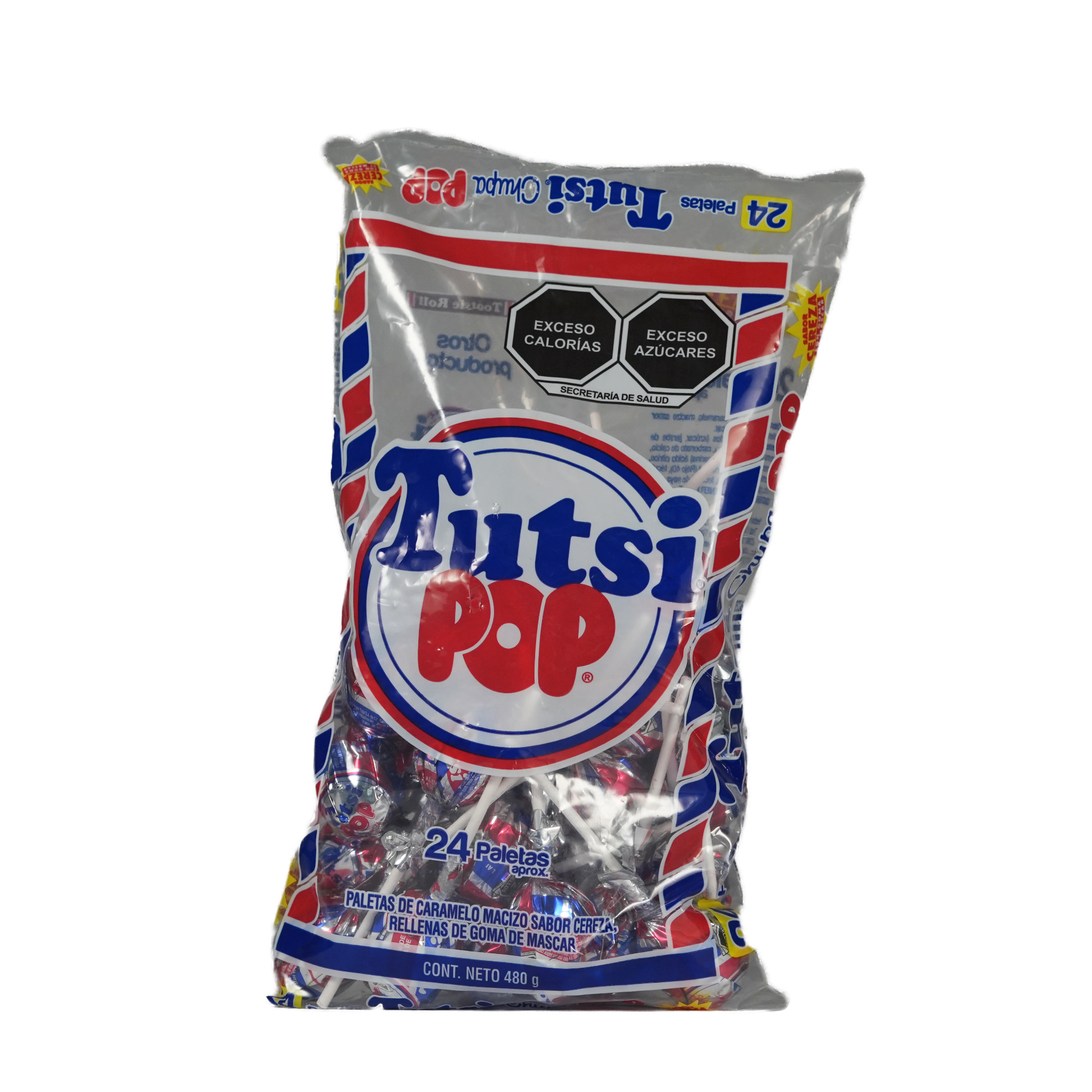 Paleta Tutsi Pop - Bolsa de 24 paletas (aprox) - Sabor Cereza