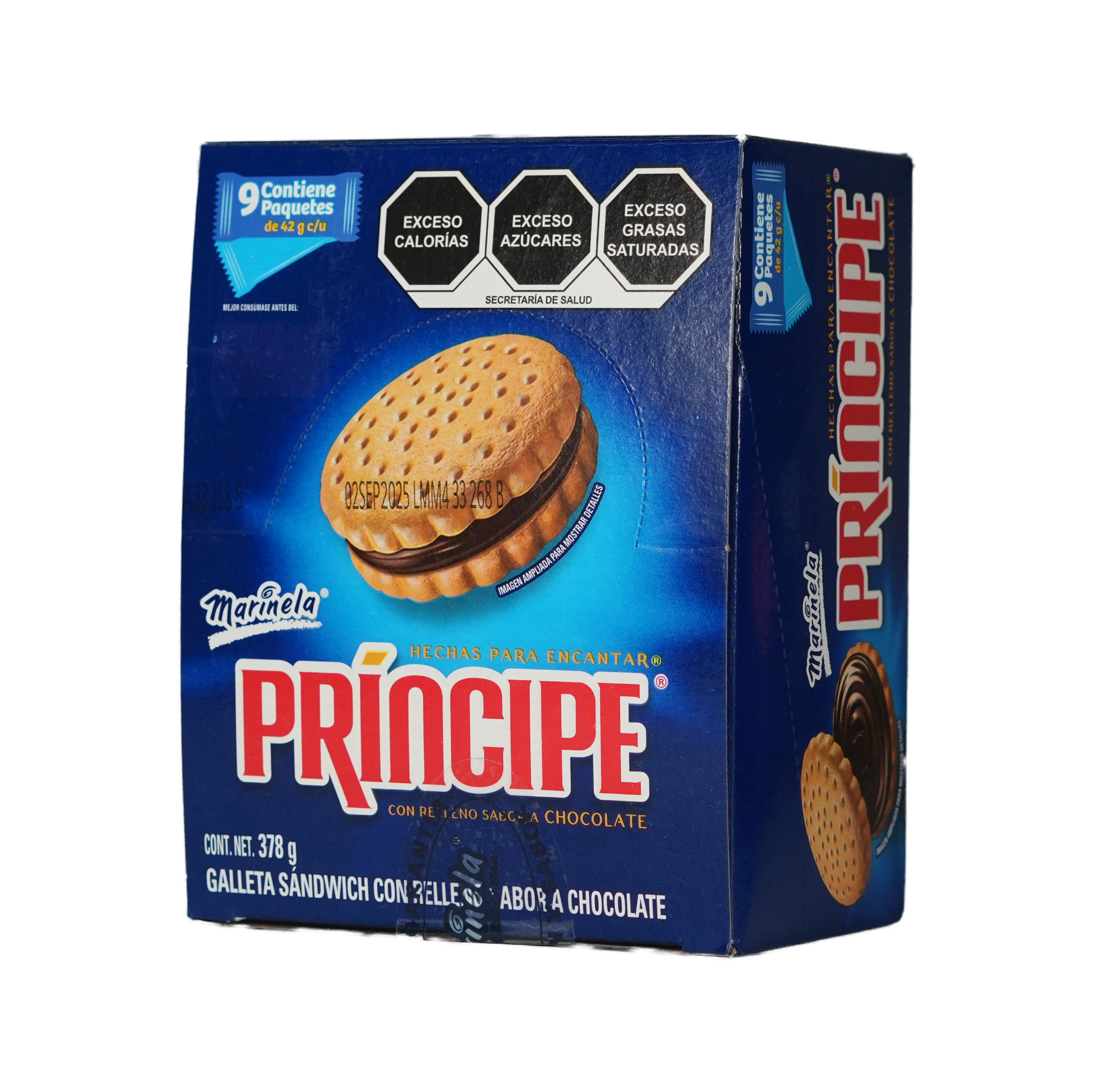 Galletas Principe Marinela - Caja de 9 paquetes de 42 g c/u
