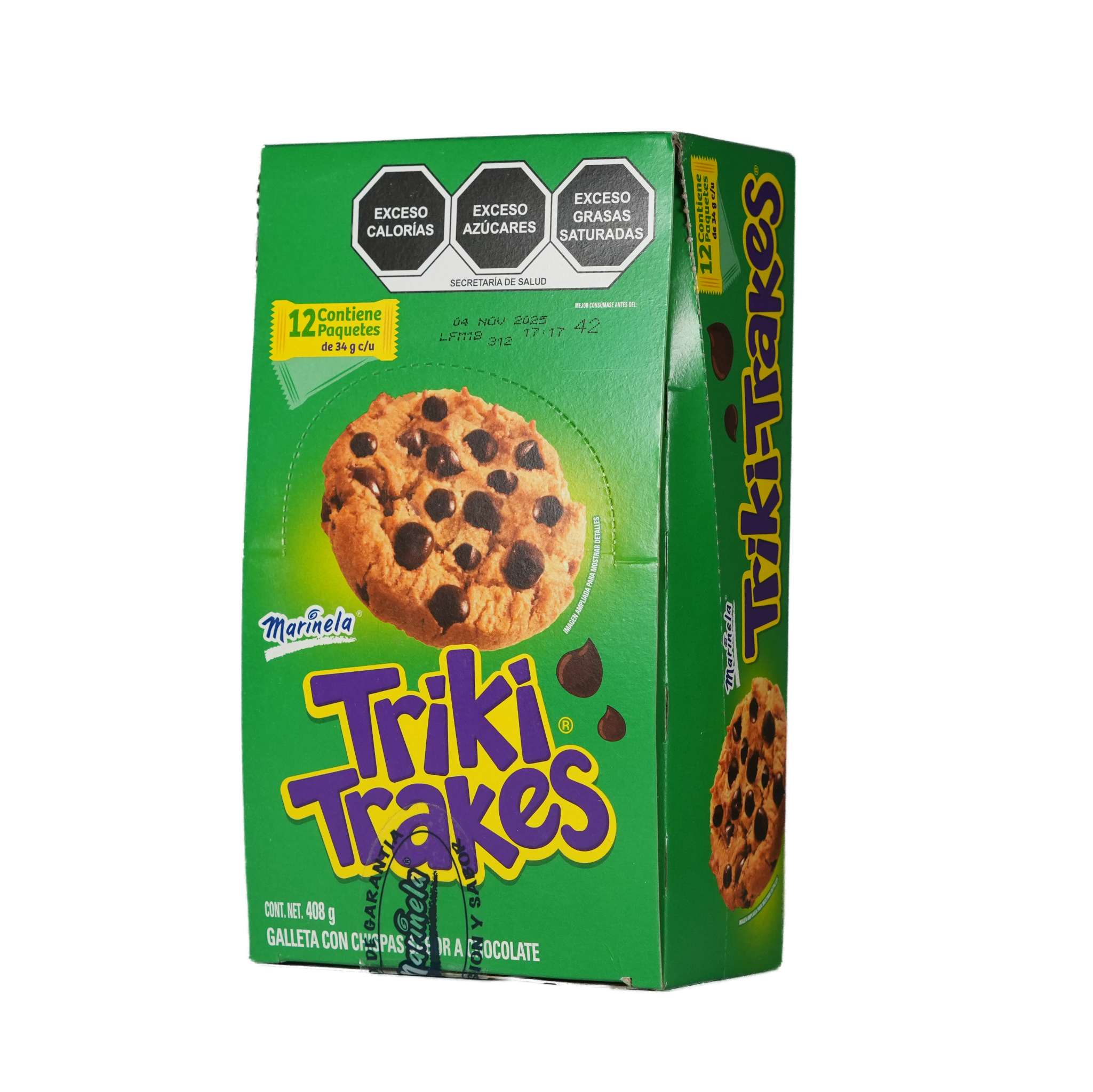 Galletas Triki Trakes Marinela - Caja de 12 paquetes de 34 g c/u