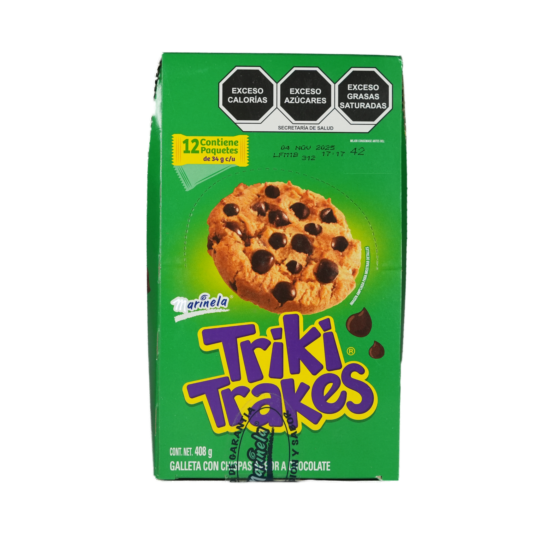 Galletas Triki Trakes Marinela - Caja de 12 paquetes de 34 g c/u
