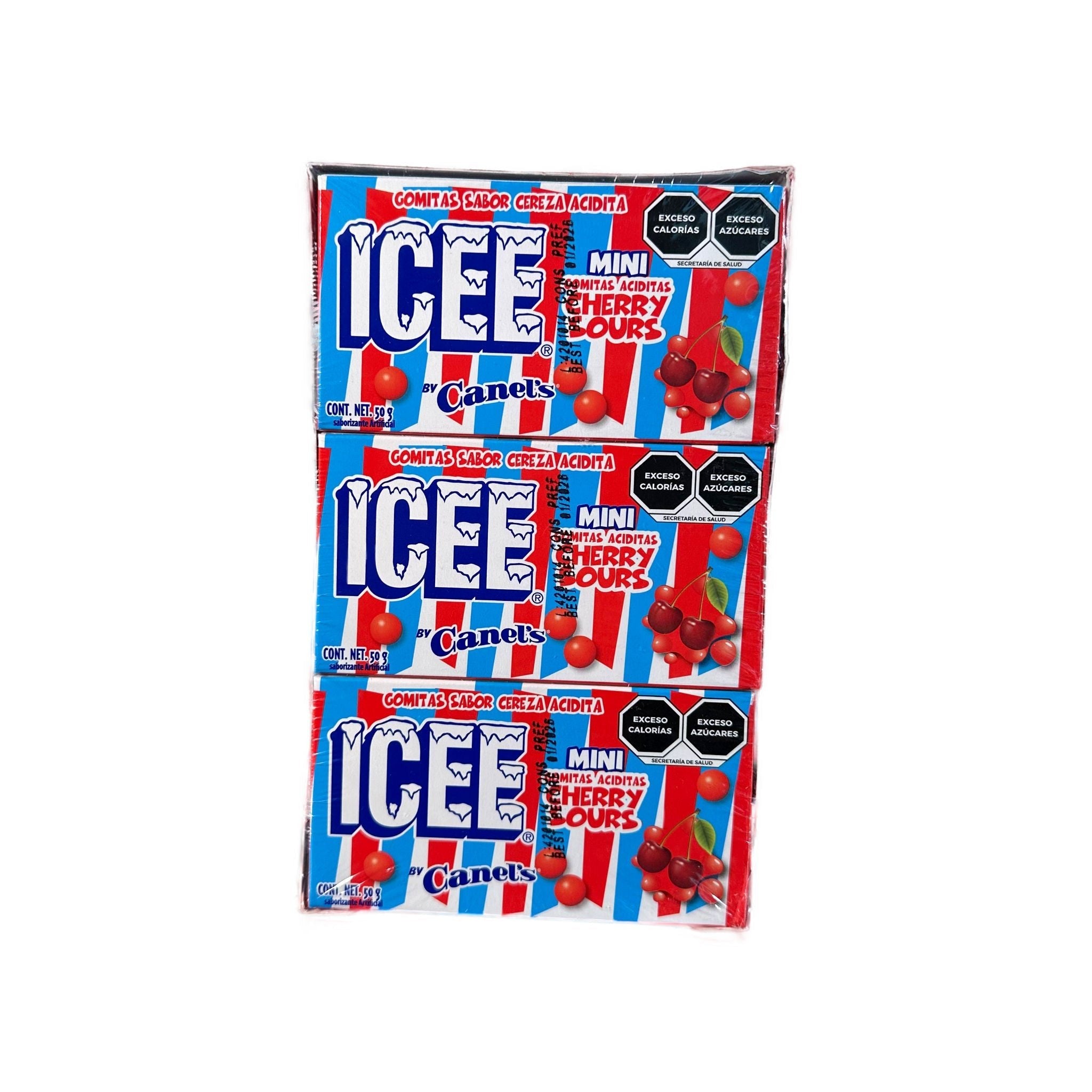 Icee Cherry Sours Cerecitas Aciditas Sabor Cereza Roja 9pz 450g - Dulcería Karuba
