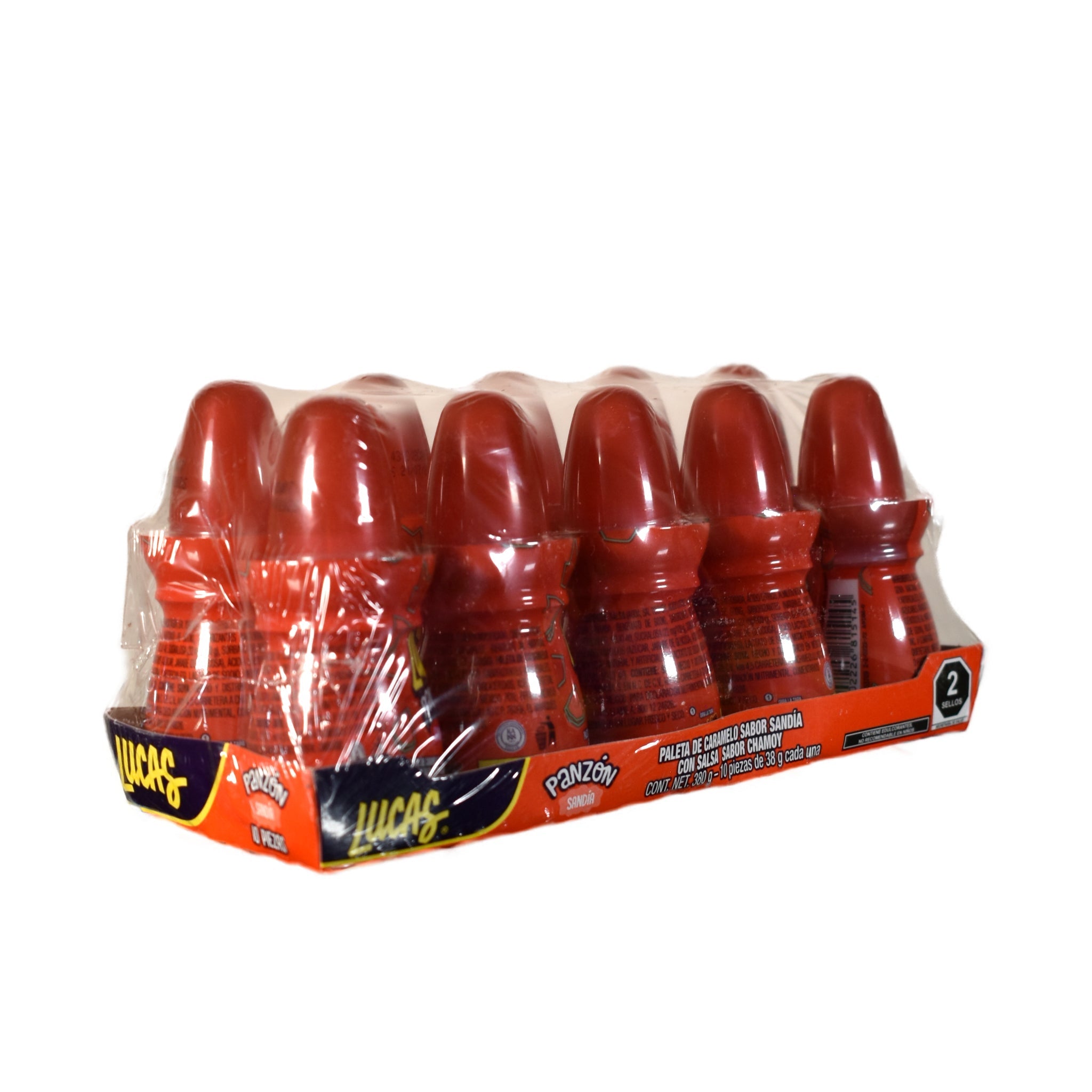 Lucas Panzón Paleta con Chile Sandía Chamoy 20 piezas de 38 g - Dulcería Karuba