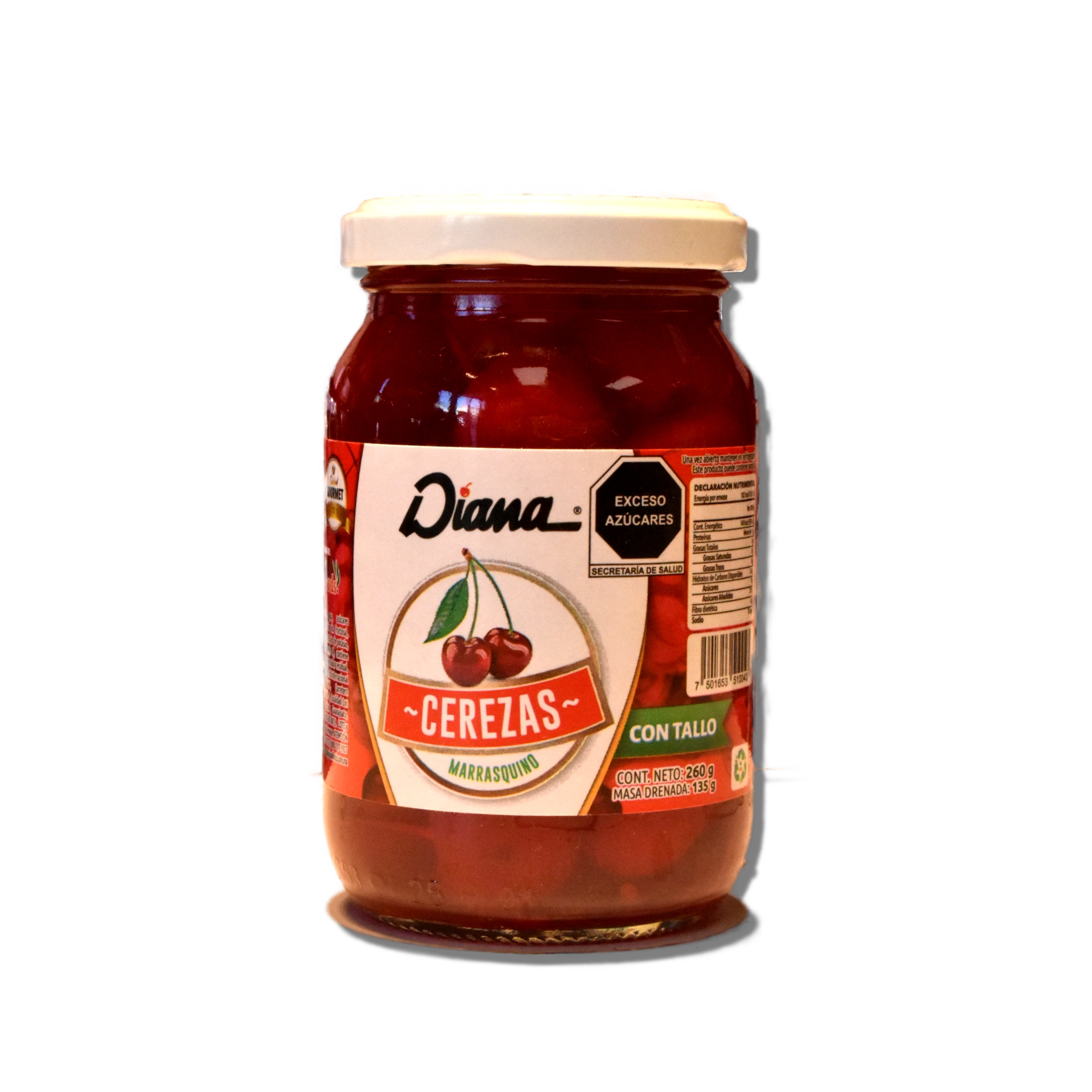 Cerezas Diana con Tallo 260g Tipo Marrasquino