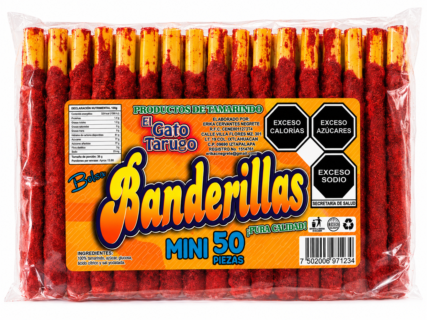 Banderilla Chile Bolsa con 50 Piezas