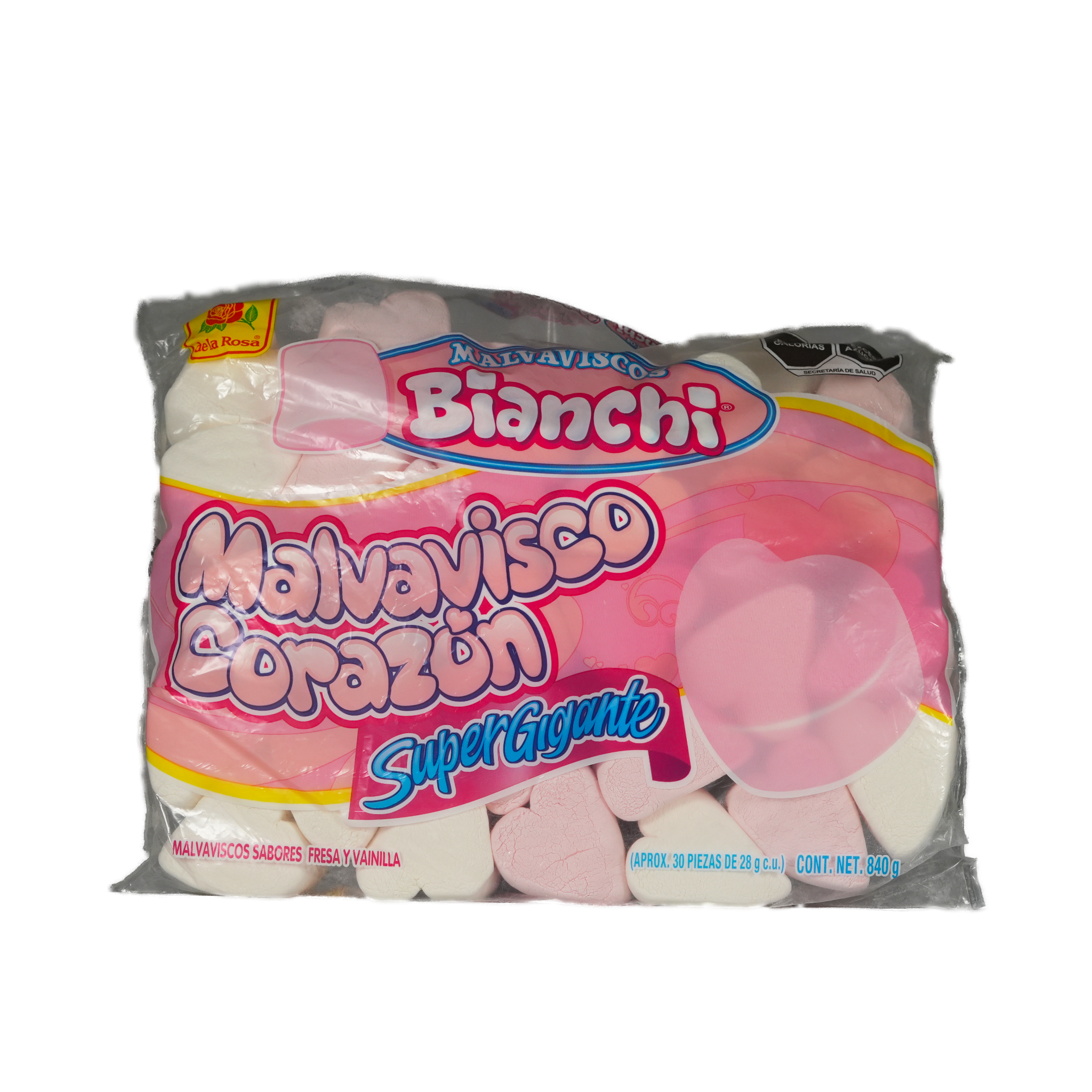 Malvaviscos Corazón Bianchi Super Gigantes - De La Rosa - Bolsa de 840g