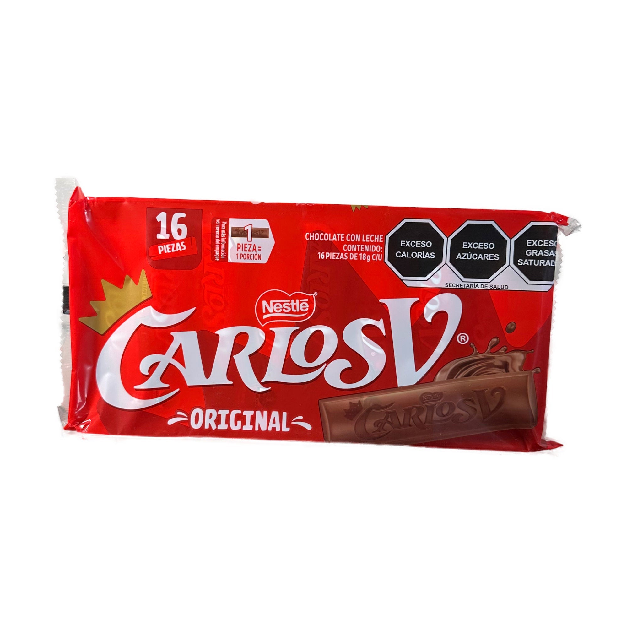 Chocolate Carlos V Original - Nestlé - Caja de 16 piezas de 18g c/u