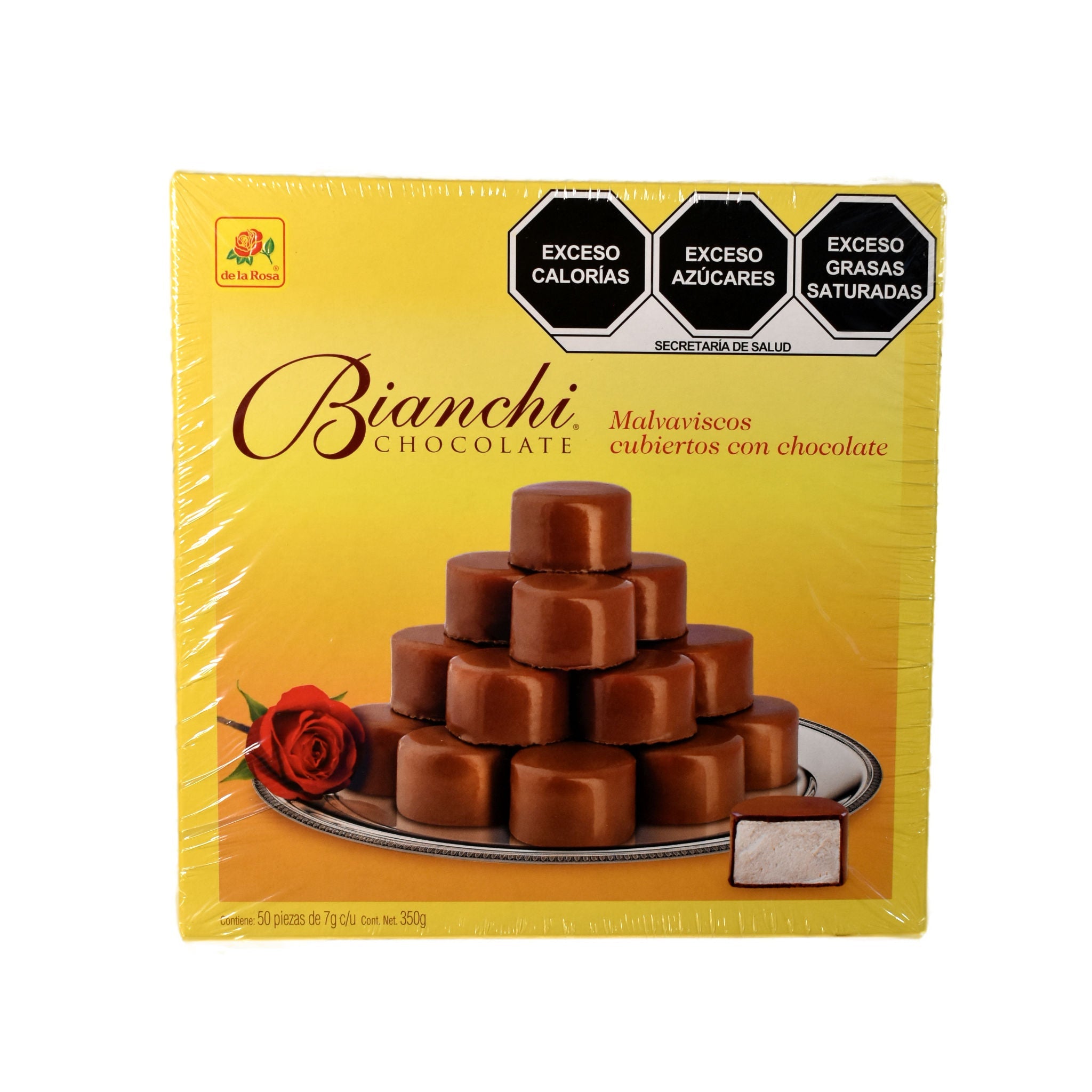 Malvaviscos Bianchi Cubiertos de Chocolate - De la Rosa - Bolsa con 50 piezas - 350g