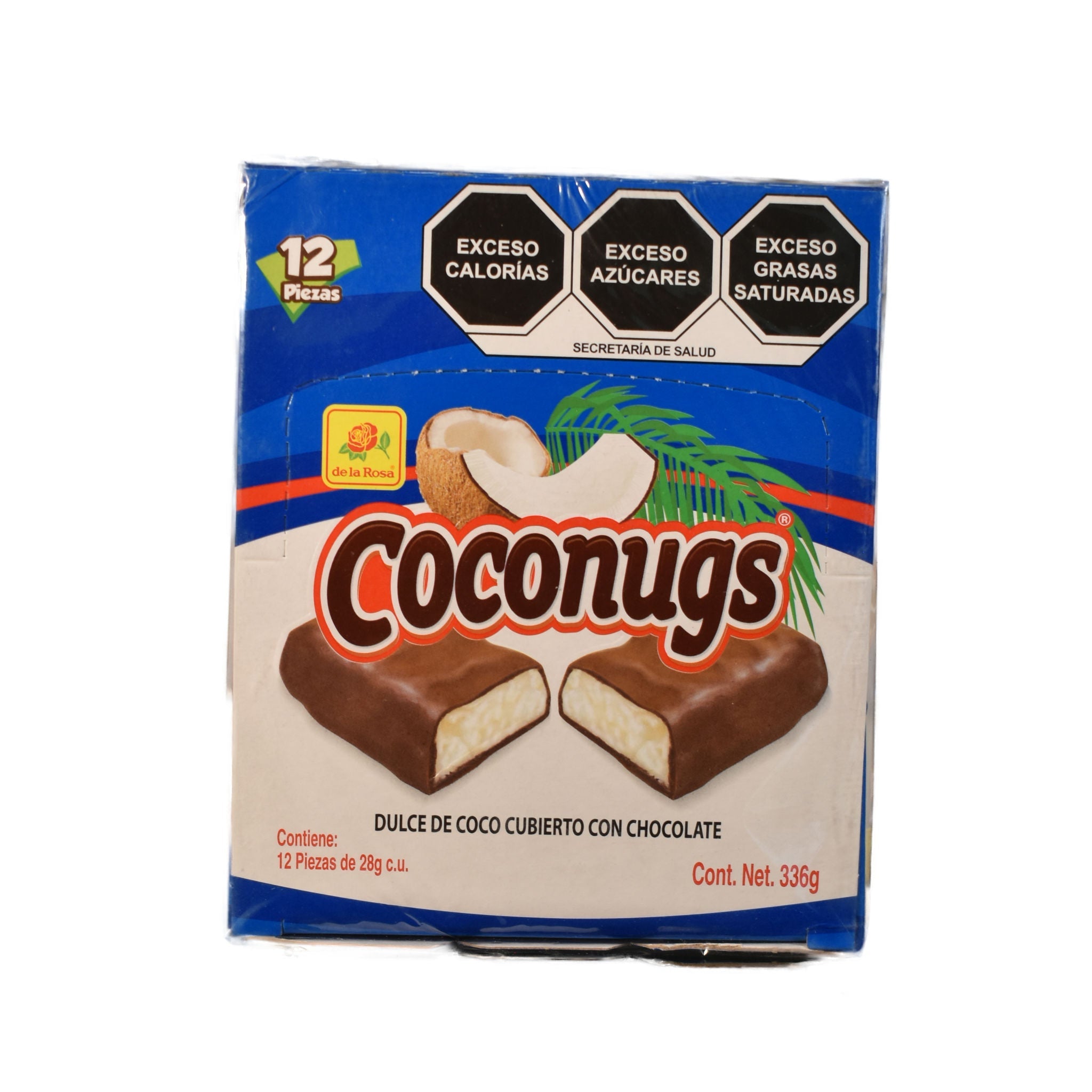 Chocolate CocoNugs con Coco Rallado - De La Rosa - Caja de 12 piezas de 28g c/u