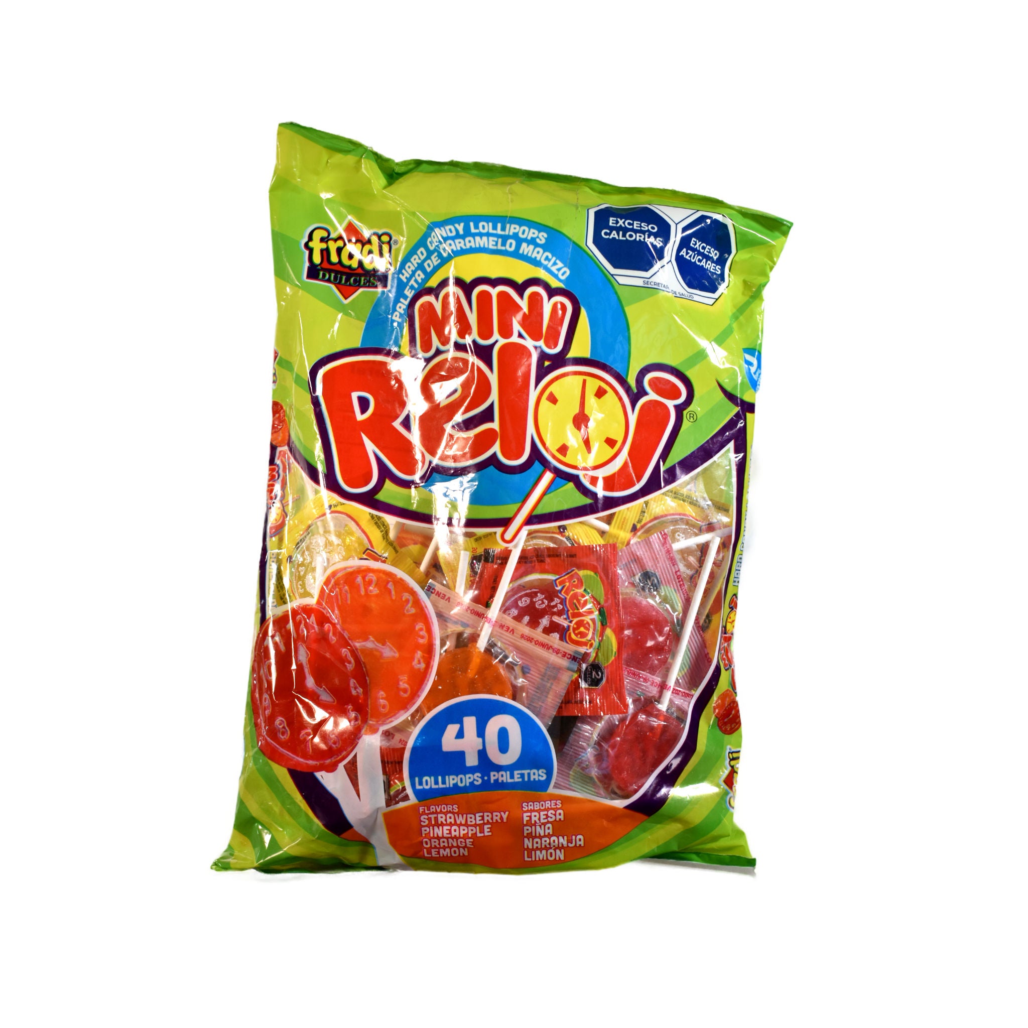 Paleta Mini Reloj - Fradi Dulces - Bolsa de 40 piezas de 4g c/u
