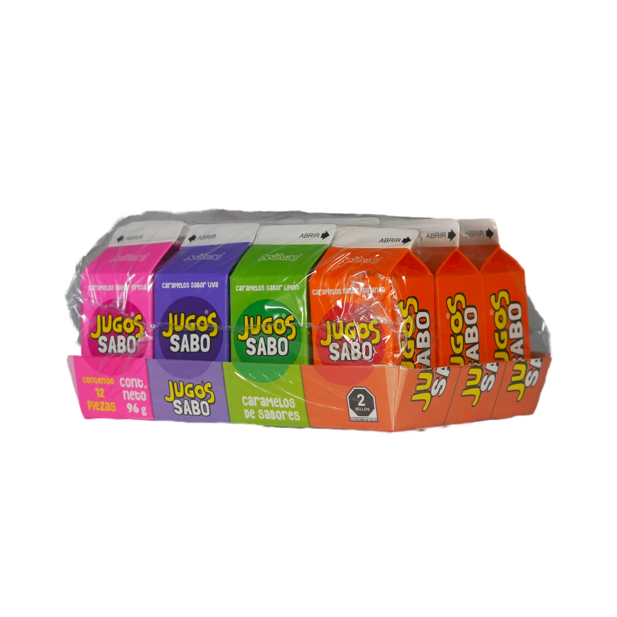 Jugos Sabo - Dulces Anahuac - Paquete de 12 piezas - 96g