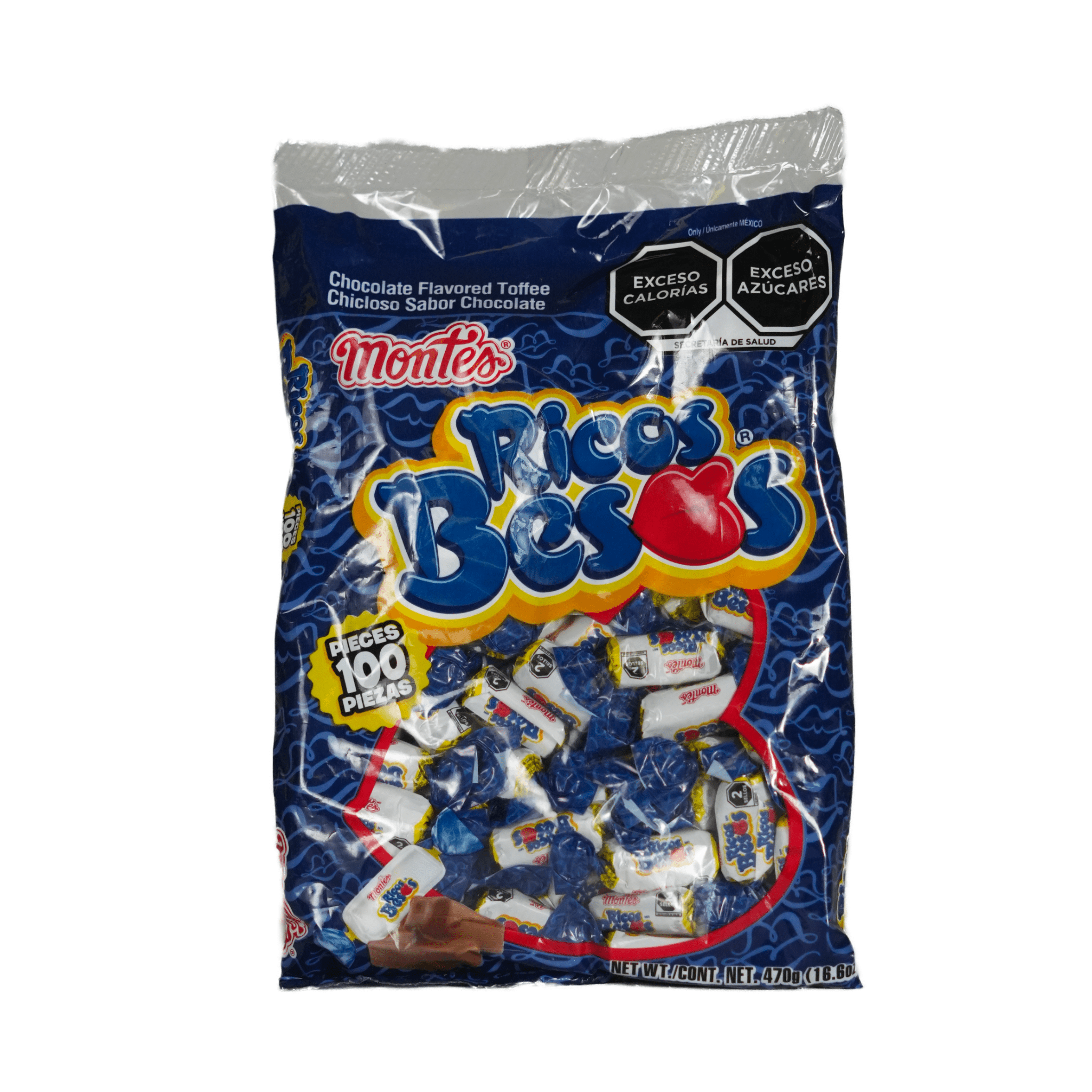Caramelos Ricos Besos - Dulces Montes - Bolsa de 470g con 100 piezas